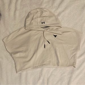 Under Armour Women's Project Rock Rival Terry Short Sleeve Hoodie